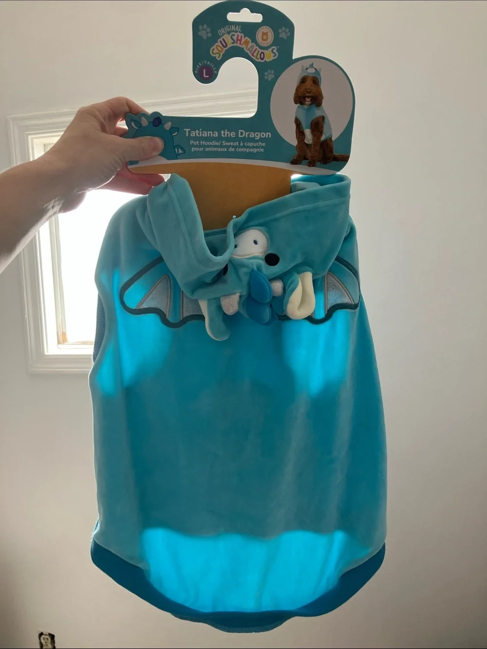 Squishmallows Tatiana the Dragon Pet Hoodie - Turquoise Blue